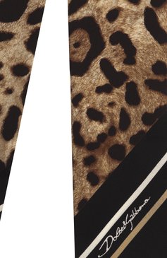 Женский шелковый шарф-твилли DOLCE & GABBANA леопардового цвета, арт. FS215A/GDCUW | Фото 4 (Материал: Текстиль, Шелк; Материал сплава: Проставлено; Нос: Не проставлено)