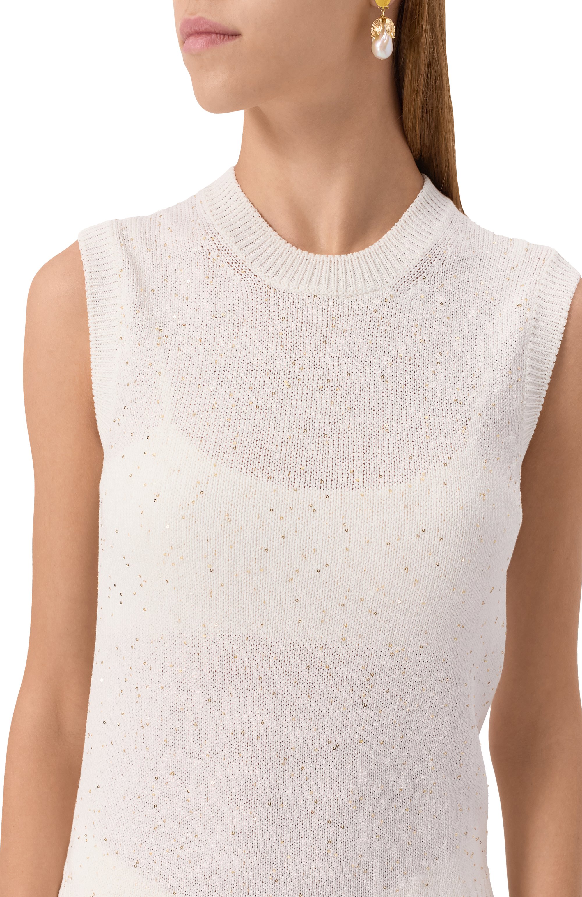 Хлопковый топ GRAN SASSO белого цвета по цене 33550 руб., арт. 13210/32401, фото 5 Хлопковый топ GRAN SASSO, арт. 13210/32401, фото 5