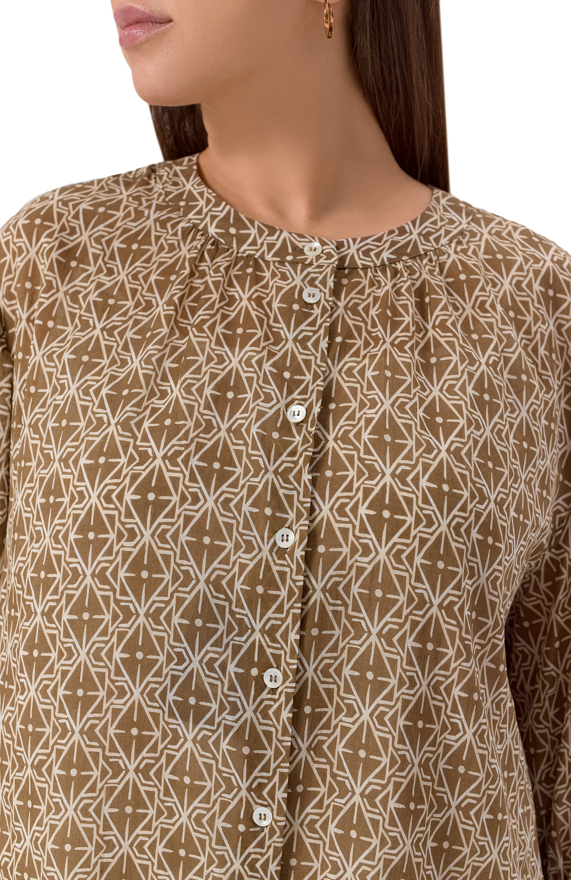 Хлопковая рубашка MARINA RINALDI VOYAGE, арт. UNII0N, фото 5