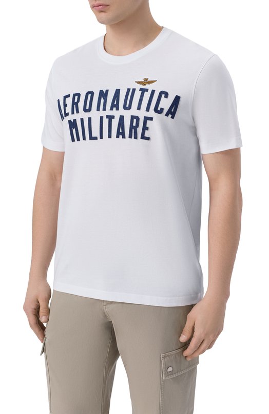 Хлопковая футболка Aeronautica Militare TS2531UJ00641 Белый  TS2531UJ00641 Фото 3
