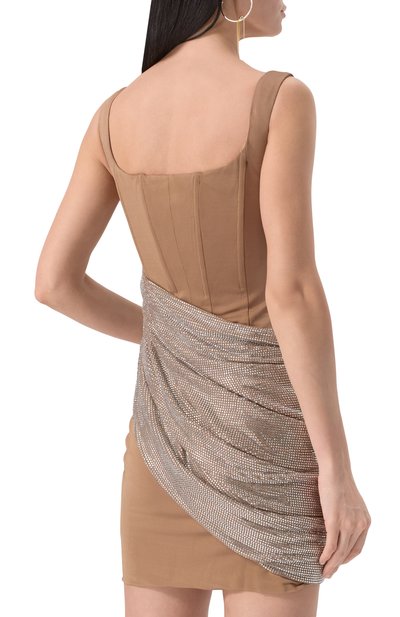 Платье с отделкой стразами GIUSEPPE DI MORABITO, арт. 04SSDR453FC 04428, фото 4