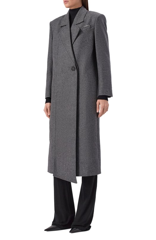 Шерстяное пальто The Attico 260WCC00087/WWP001AA Серый  260WCC00087/WWP001AA Фото 3