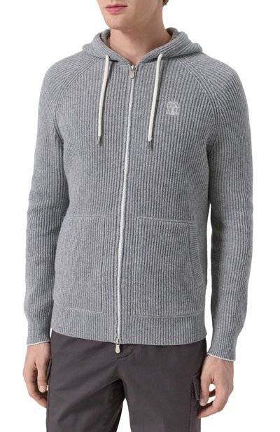 Кашемировый кардиган BRUNELLO CUCINELLI серого цвета по цене 415000 руб., арт. M22704806G, фото 3 Кашемировый кардиган BRUNELLO CUCINELLI, арт. M22704806G, фото 3