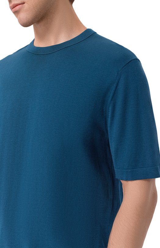 Джемпер из шелка и хлопка 12 STOREEZ 136314 Синий  136314 Фото 5