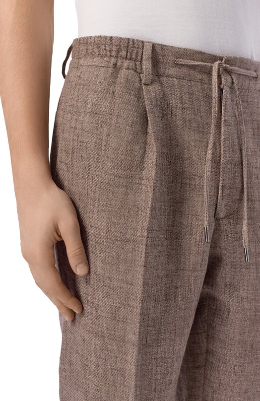 Брюки из хлопка и льна MVST M26.CSM.T414/665-C0/LINEN Коричневый  M26.CSM.T414/665-C0/LINEN Фото 5