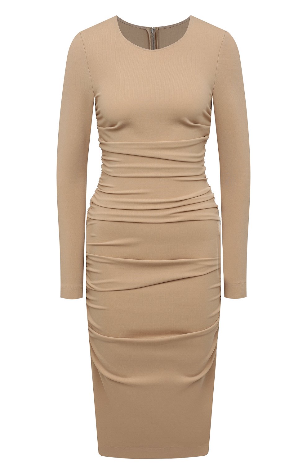 Платье из вискозы DOLCE & GABBANA бежевого цвета по цене 175500 руб., арт. F6ZR8T/FUGKF, фото 1 Платье из вискозы DOLCE & GABBANA, арт. F6ZR8T/FUGKF, фото 1