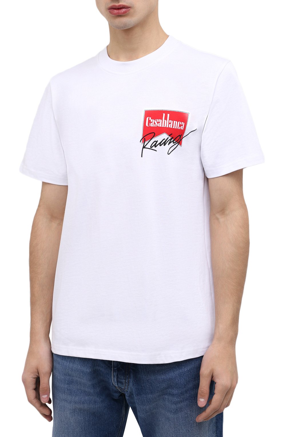 Хлопковая футболка CASABLANCA, арт. MF21-TS-001 WHITE-CASA RACING, фото 3