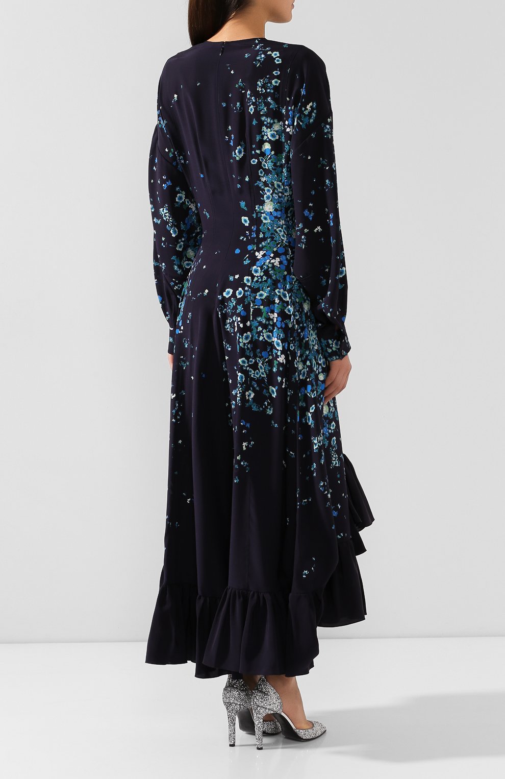 Шелковое платье GIVENCHY синего цвета по цене 599500 руб., арт. BW20T112HA, фото 4 Шелковое платье GIVENCHY, арт. BW20T112HA, фото 4