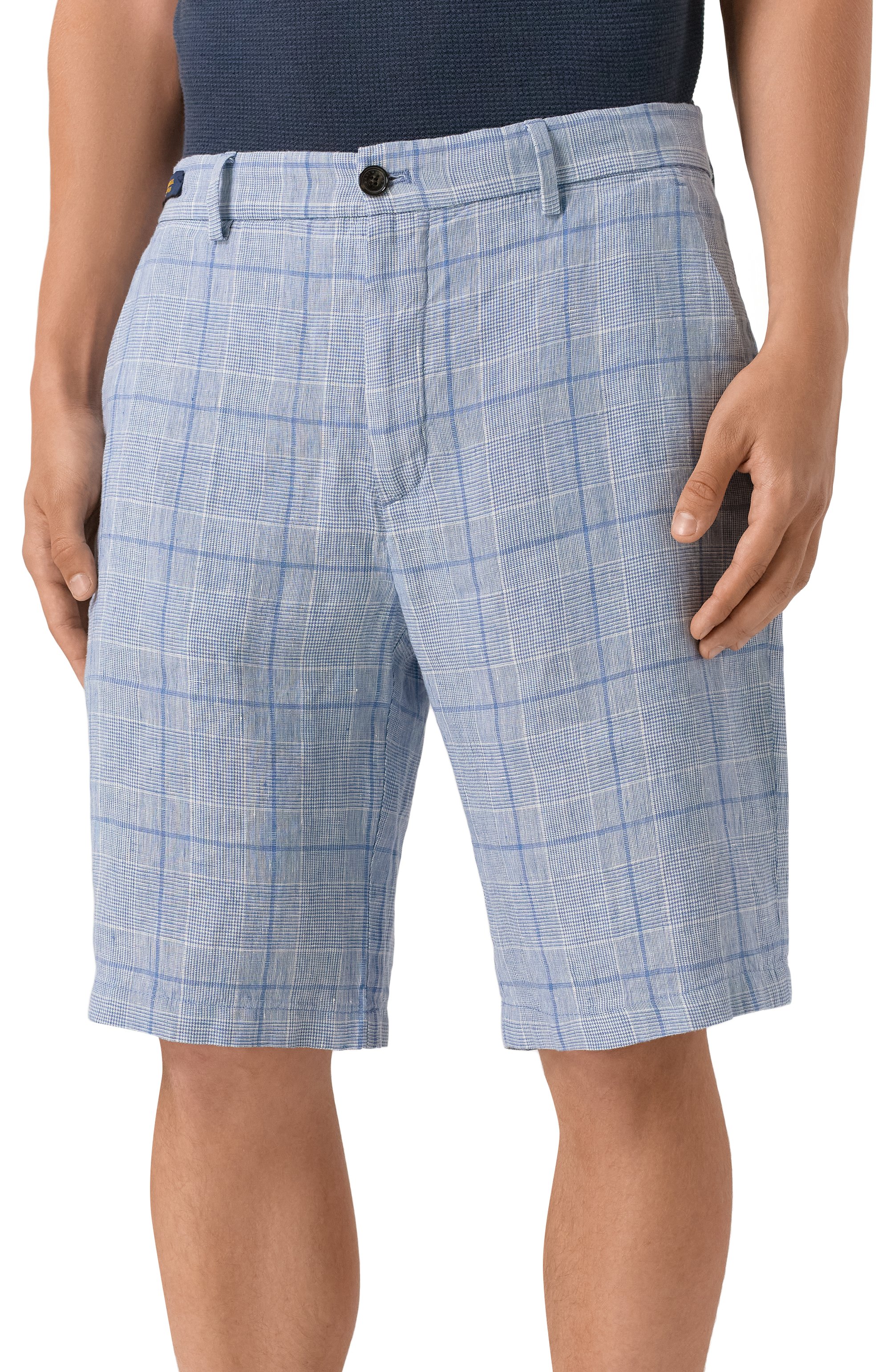 Льняные шорты PAUL&SHARK голубого цвета по цене 43100 руб., арт. 25414051, фото 3 Льняные шорты PAUL&SHARK, арт. 25414051, фото 3