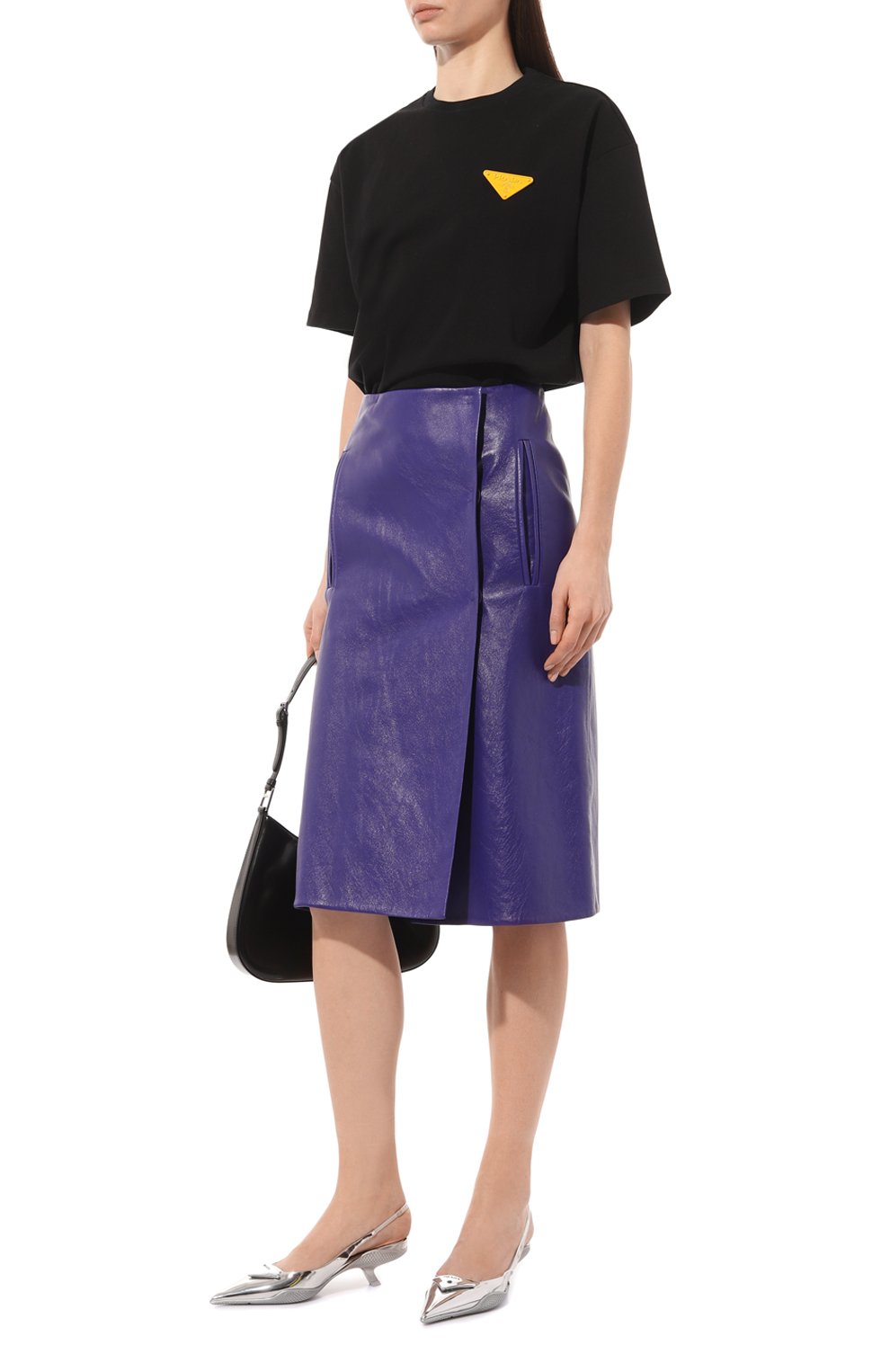 Кожаная юбка PRADA, арт. 51807-1ZFE-F0570, фото 2