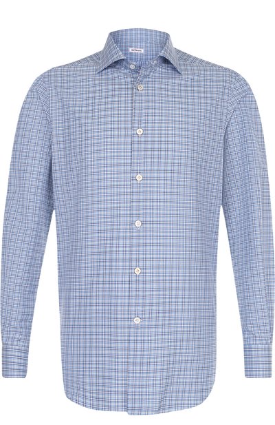 Хлопковая рубашка в клетку KITON, арт. UCIH0623810004, фото 1