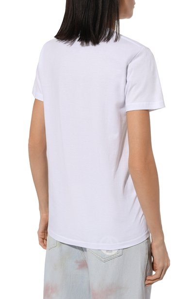 Хлопковая футболка LOOM BY RODINA белого цвета по цене 7900 руб., арт. LBR-TSH03, фото 4 Хлопковая футболка LOOM BY RODINA, арт. LBR-TSH03, фото 4