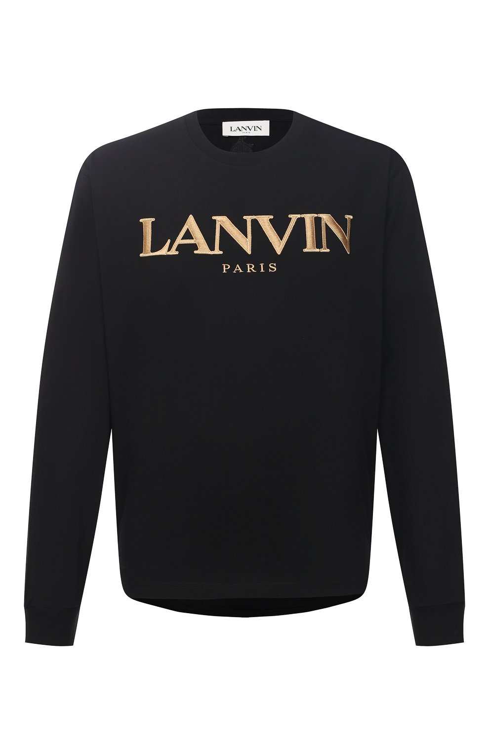 Хлопковый лонгслив LANVIN черного цвета по цене 27150 руб., арт. RM-JE0013-JR54-P21, фото 1 Хлопковый лонгслив LANVIN, арт. RM-JE0013-JR54-P21, фото 1