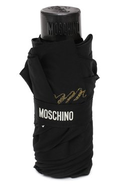 Женский складной зонт MOSCHINO черного цвета, арт. 8014-SUPERMINI | Фото 4 (Материал: Металл, Текстиль, Синтетический материал; Нос: Не проставлено; Материал сплава: Проставлено)