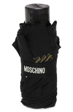 Женский складной зонт MOSCHINO черного цвета, арт. 8014-SUPERMINI | Фото 4 (Материал: Текстиль, Синтетический материал, Металл)