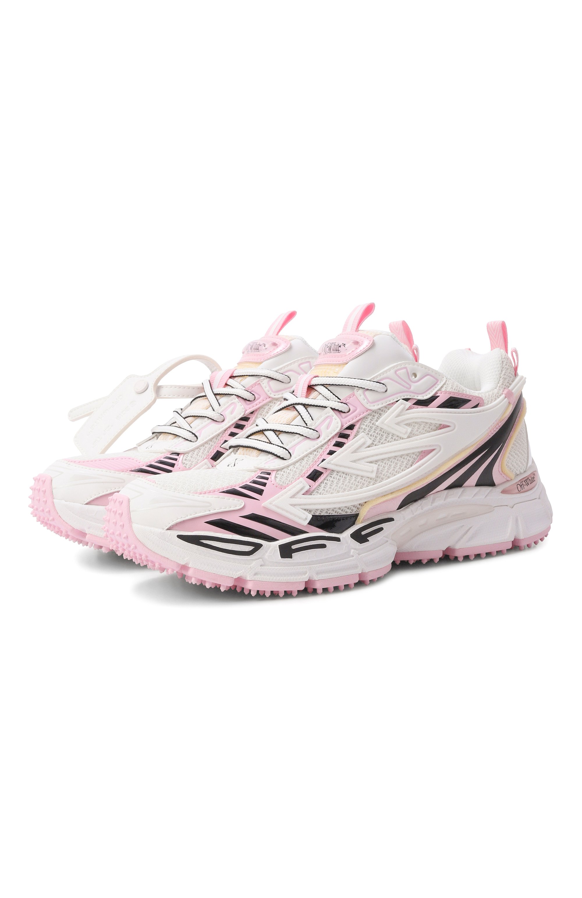 Комбинированные кроссовки be right back OFF-WHITE белого цвета по цене 67300 руб., арт. 0WIA289S26FAB001, фото 1 Комбинированные кроссовки be right back OFF-WHITE, арт. 0WIA289S26FAB001, фото 1