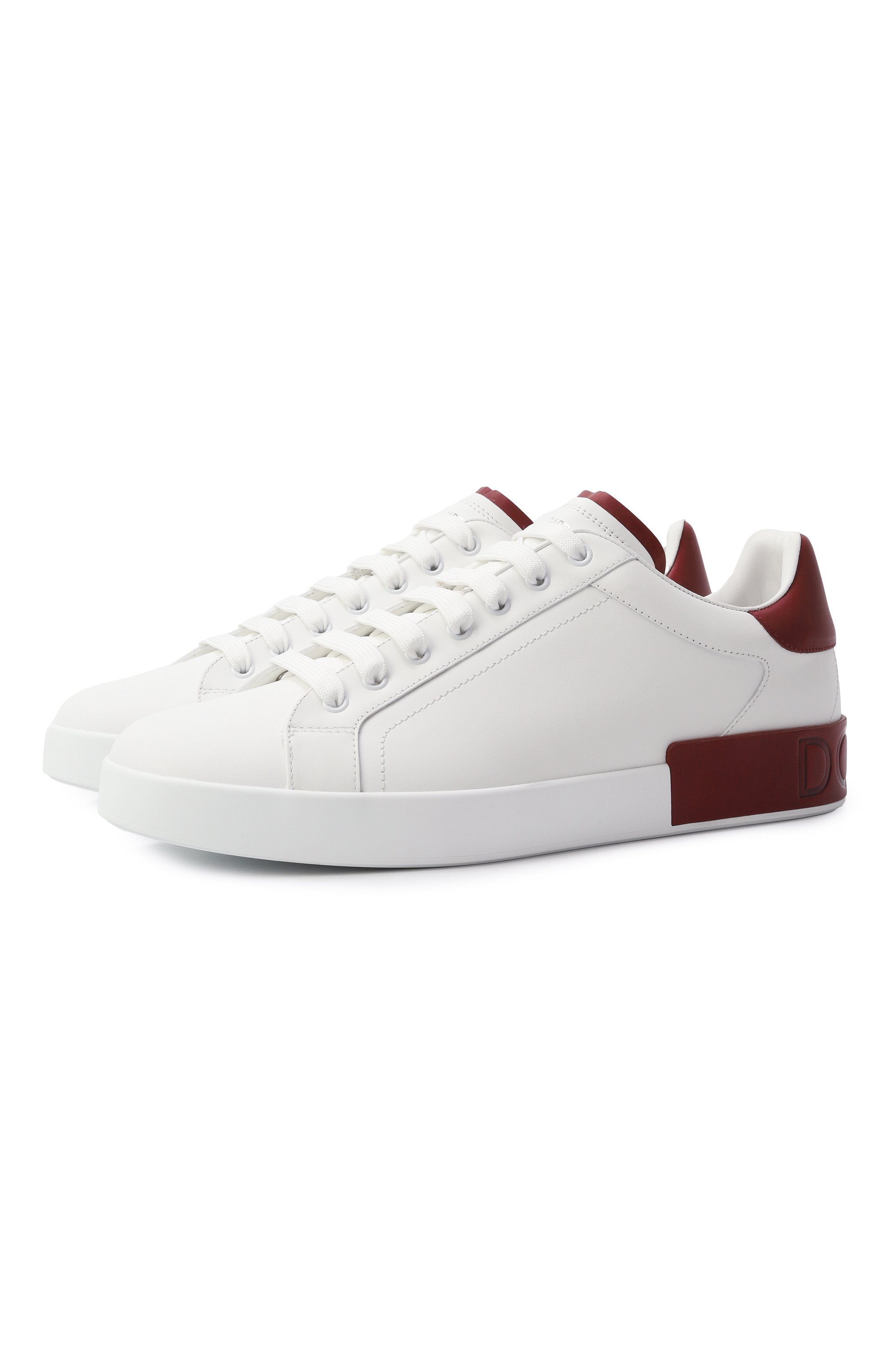 Кожаные кеды portofino DOLCE & GABBANA белого цвета по цене 72450 руб., арт. CS2278/A9U73, фото 1 Кожаные кеды portofino DOLCE & GABBANA, арт. CS2278/A9U73, фото 1