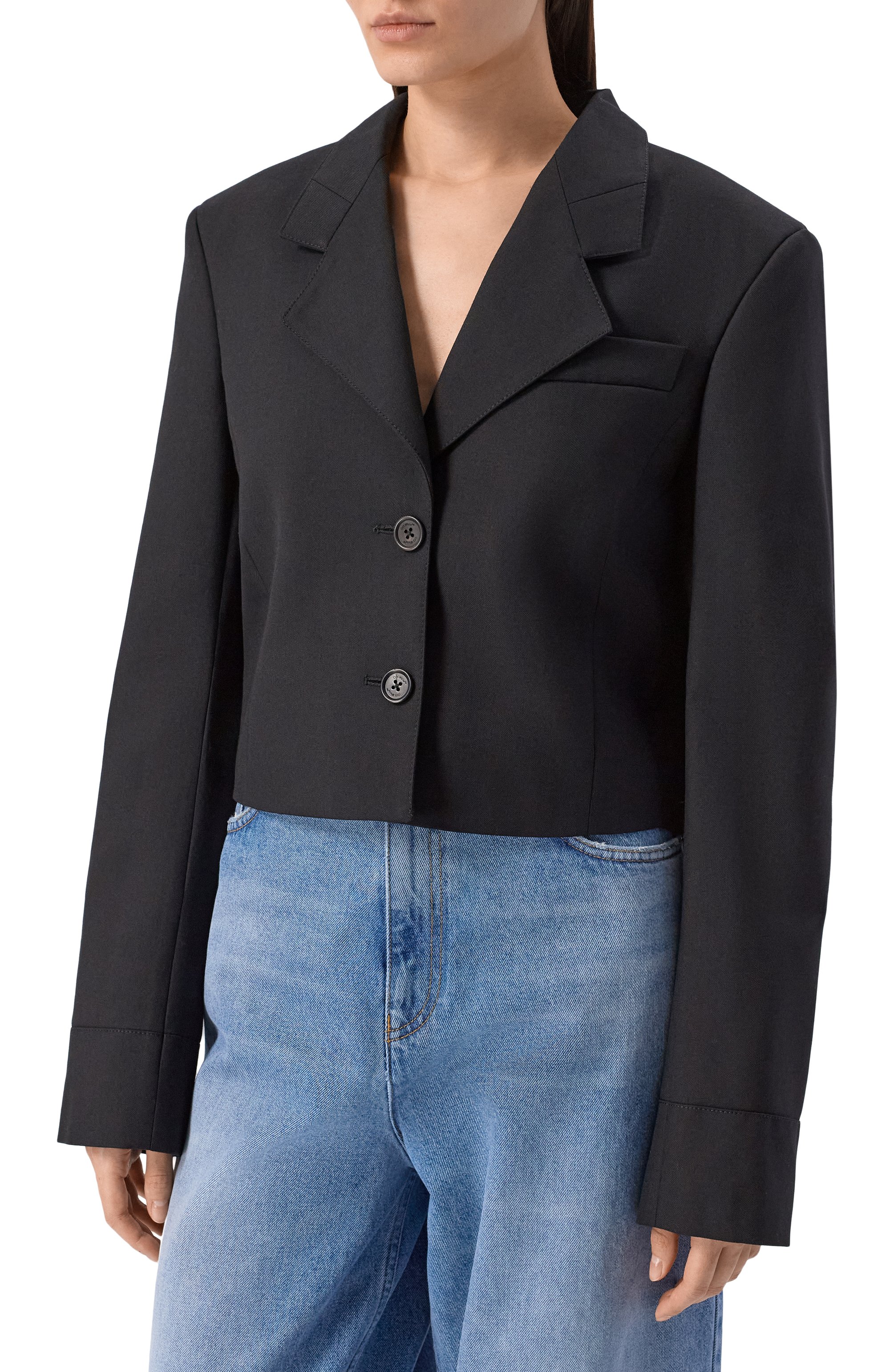 Жакет из шерсти и лиоцелла OFF-WHITE черного цвета по цене 92950 руб., арт. 0WEF12LF25FAB001, фото 3 Жакет из шерсти и лиоцелла OFF-WHITE, арт. 0WEF12LF25FAB001, фото 3