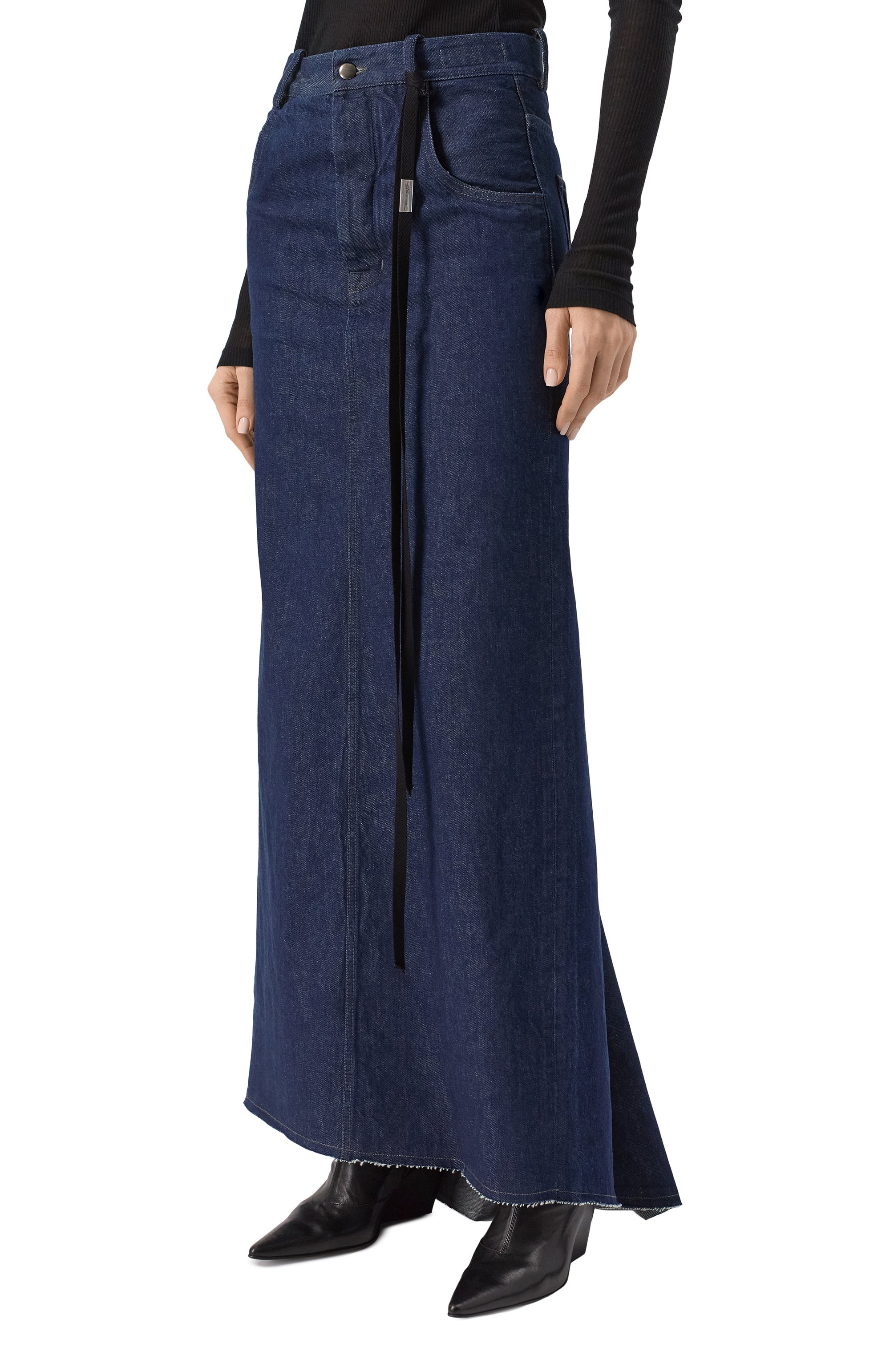 Джинсовая юбка ANN DEMEULEMEESTER темно-синего цвета по цене 79950 руб., арт. B0010214/FA586, фото 3 Джинсовая юбка ANN DEMEULEMEESTER, арт. B0010214/FA586, фото 3