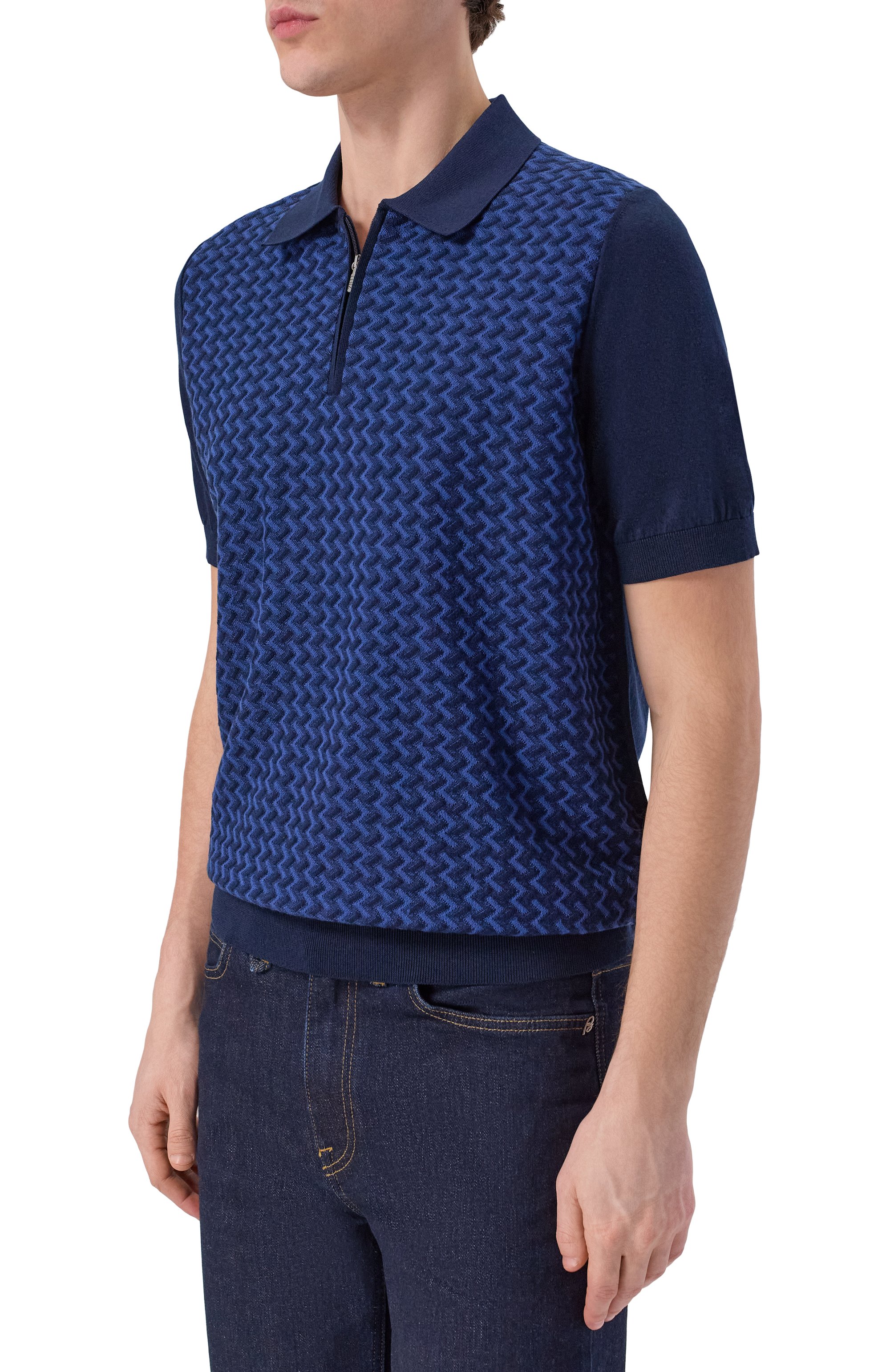 Поло из шелка и хлопка ZILLI, арт. KZP002M0145VMEXC0, ф ото 3