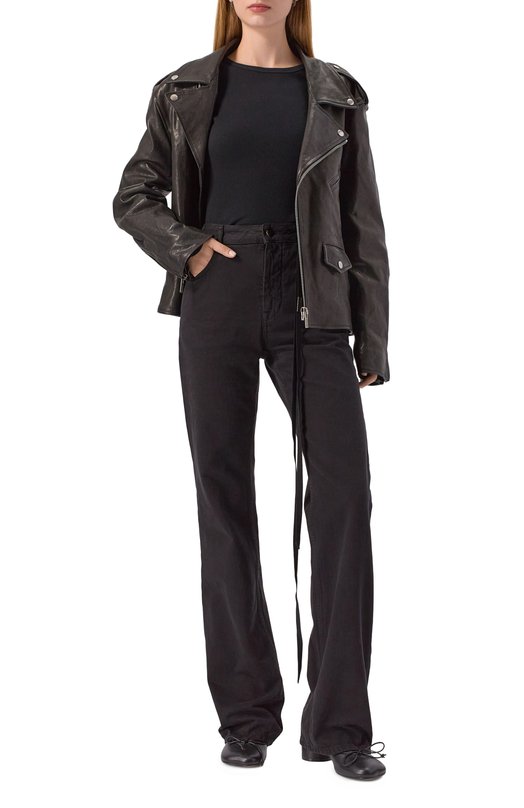 Хлопковый лонгслив Ann Demeulemeester B0011488/FA659 Чёрный  B0011488/FA659 Фото 2