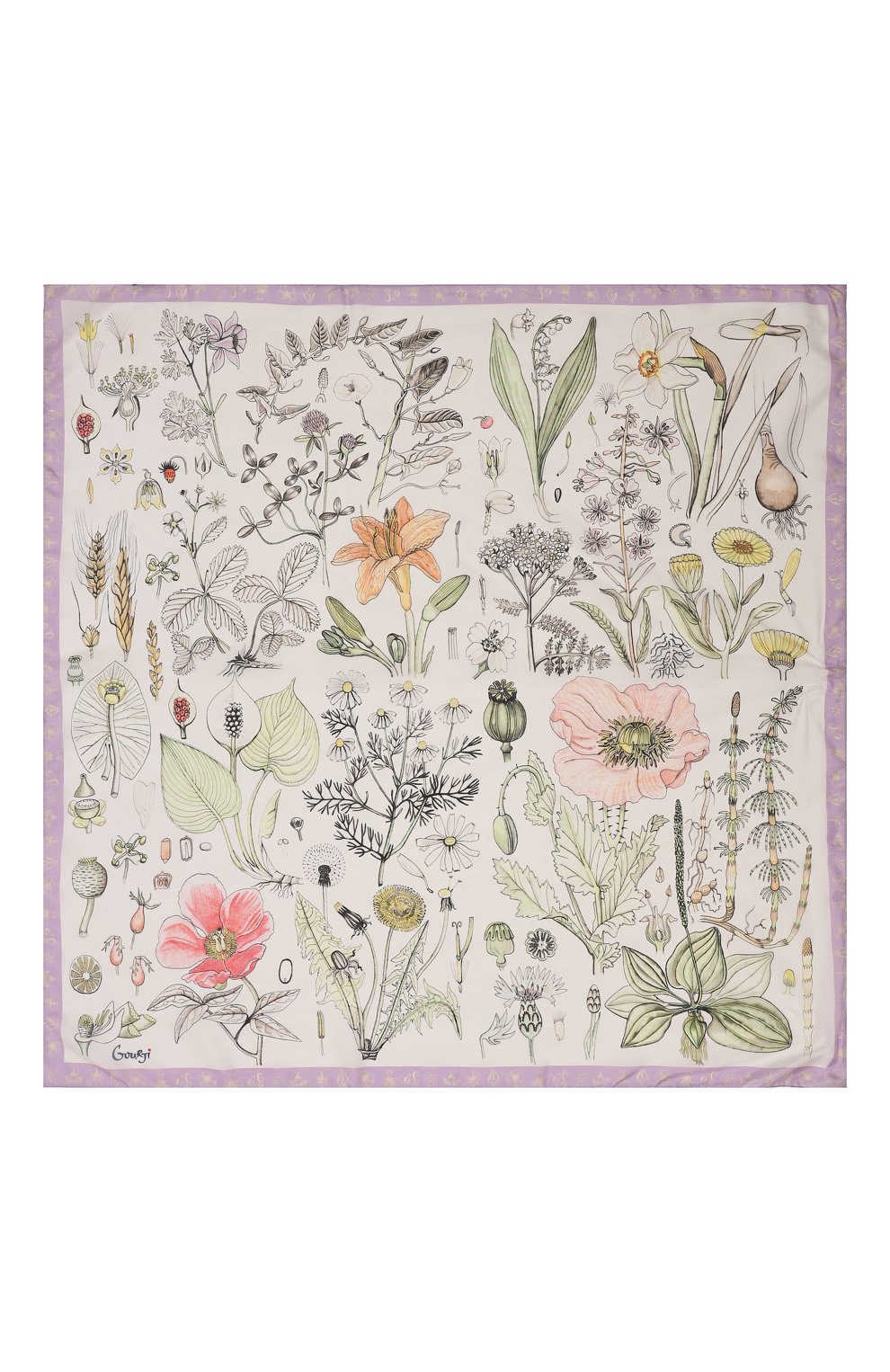 Шелковый платок гербарий GOURJI, арт. T21GERB7LR/1, фото 4