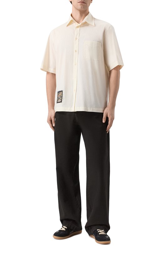 Хлопковая рубашка Laneus S6LAMASI119 Кремовый  S6LAMASI119 Фото 2