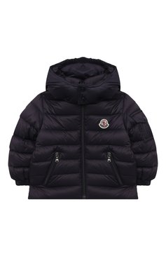 Детского пуховая куртка MONCLER темно-синего цвета, арт. G2-951-1A525-00-53079 | Фото 1 (Материал внешний: Синтетический материал; Кросс-КТ НВ: Куртки; Материал сплава: Проставлено; Нос: Не проставлено; Материал подклада: Синтетический материал; Материал утеплителя: Пух и перо; Ростовка одежда: 12 мес | 80 см, 18 мес | 86 см, 24 мес | 92 см, 36 мес | 98 см)