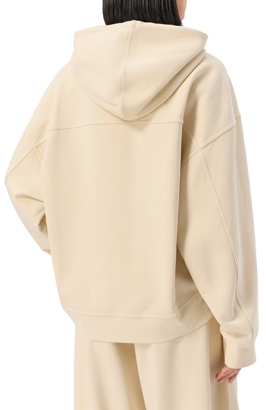 Хлопковое худи Sportmax URNA Кремовый  URNA Фото 4