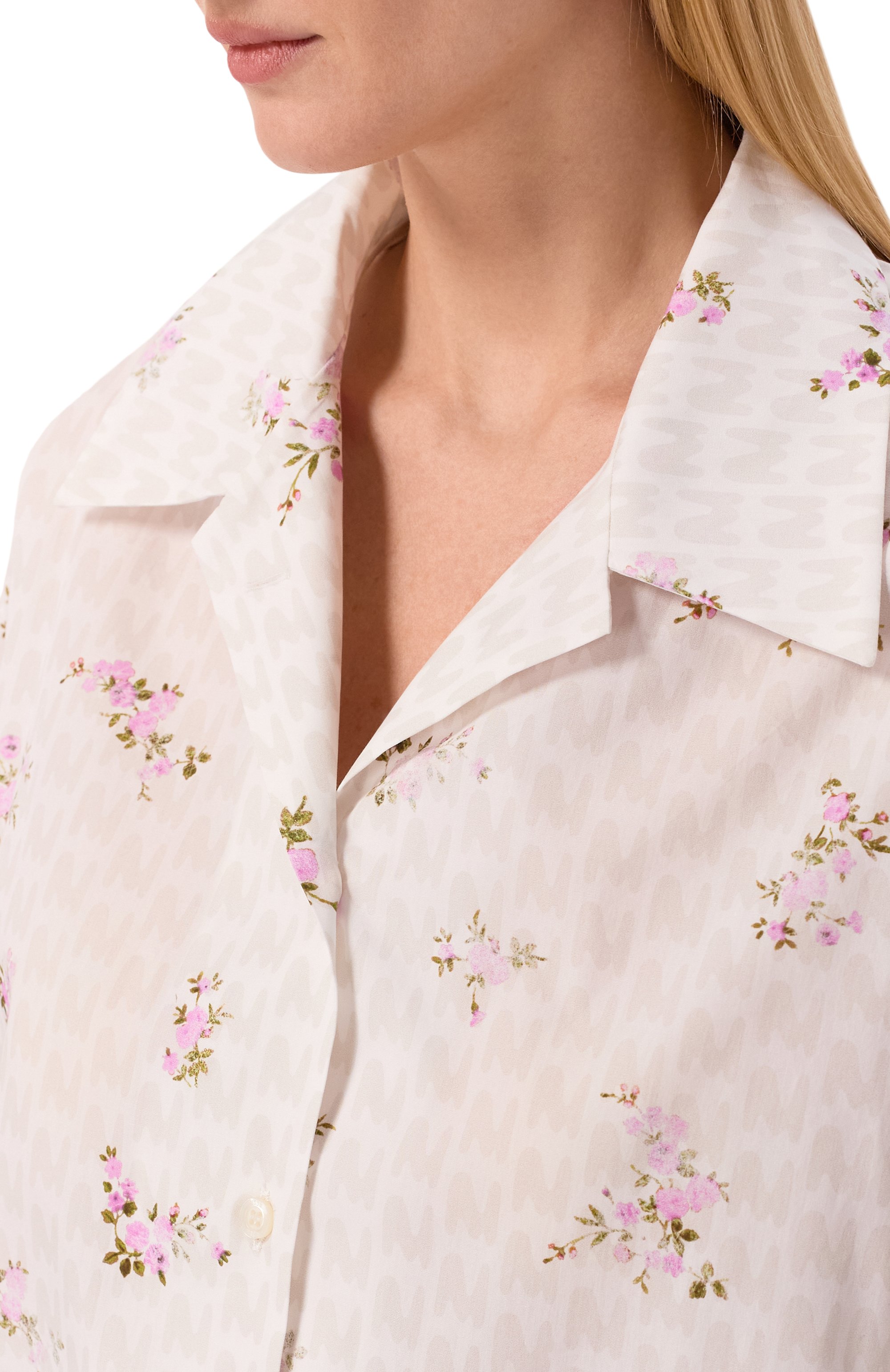 Хлопковая рубашка MSGM белого цвета по цене 36450 руб., арт. 4041MDE20/267154, фото 5 Хлопковая рубашка MSGM, арт. 4041MDE20/267154, фото 5