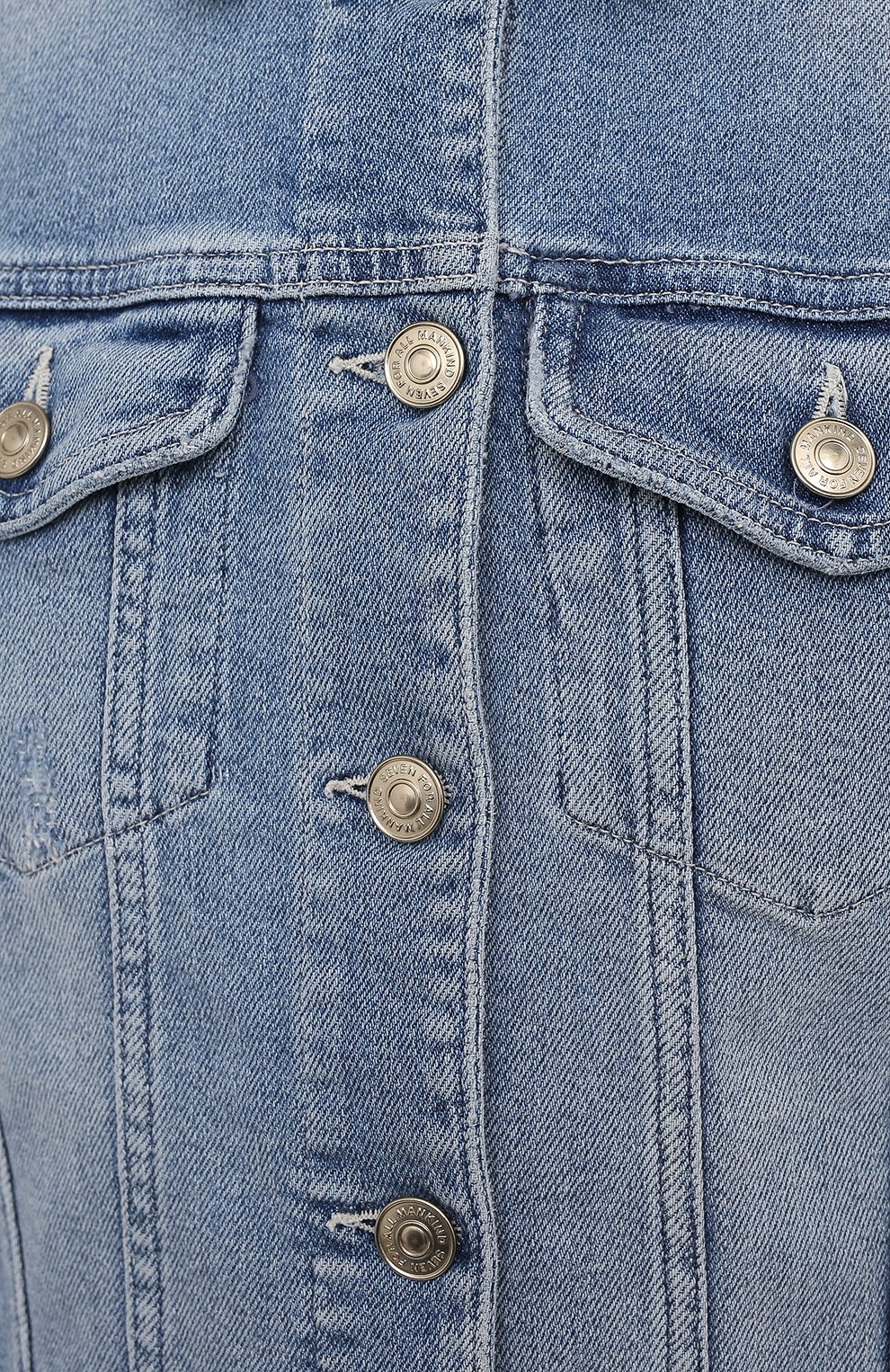 Джинсовая куртка 7 FOR ALL MANKIND голубого цвета по цене 26250 руб., арт. JSCM1200LS, фото 5 Джинсовая куртка 7 FOR ALL MANKIND, арт. JSCM1200LS, фото 5