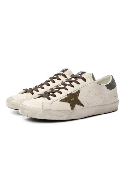 Мужские кожаные кеды super-star GOLDEN GOOSE DELUXE BRAND, арт. GMF00101.F007516