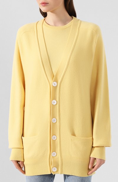 Кашемировый кардиган EXTREME CASHMERE желтого цвета по цене 49900 руб., арт. 117/CARDIGAN, фото 3 Кашемировый кардиган EXTREME CASHMERE, арт. 117/CARDIGAN, фото 3