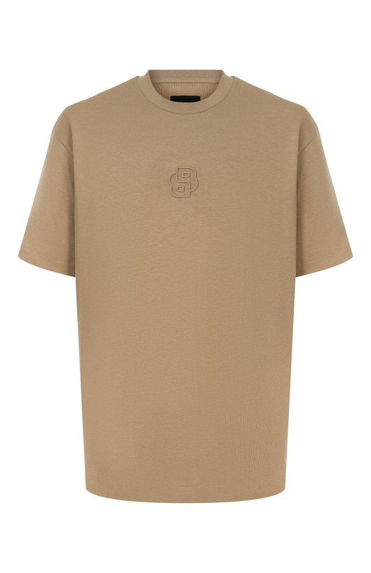 Хлопковая футболка BOSS 50555106 Бежевый 50555106