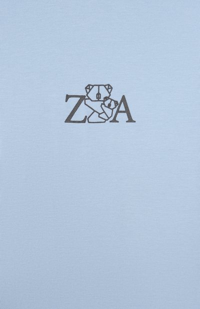 Хлопковая футболка ZHANNA & ANNA голубого цвета по цене 5000 руб., арт. ZAOZ00000419, фото 3 Хлопковая футболка ZHANNA & ANNA, арт. ZAOZ00000419, фото 3