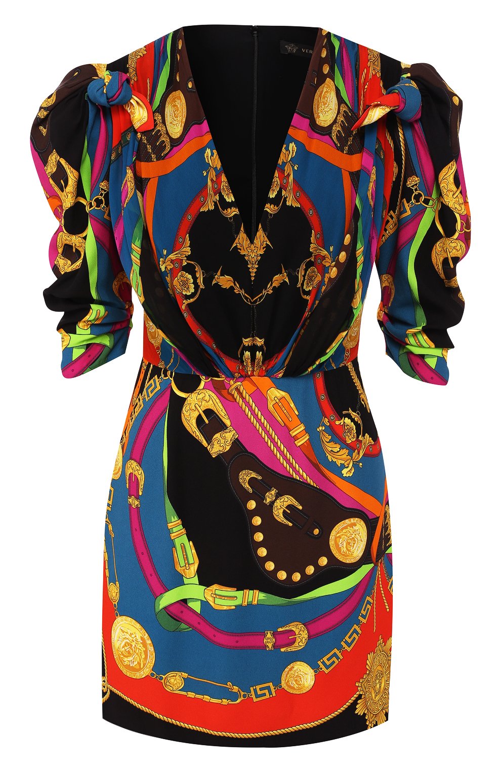 Платье с принтом VERSACE черного цвета по цене 299500 руб., арт. A85337/A233265, фото 1 Платье с принтом VERSACE, арт. A85337/A233265, фото 1