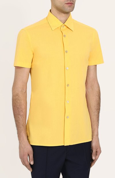 Рубашка с короткими рукавами и смеси хлопка и льн а KITON, арт. UMCNERH0637302000, фото 3