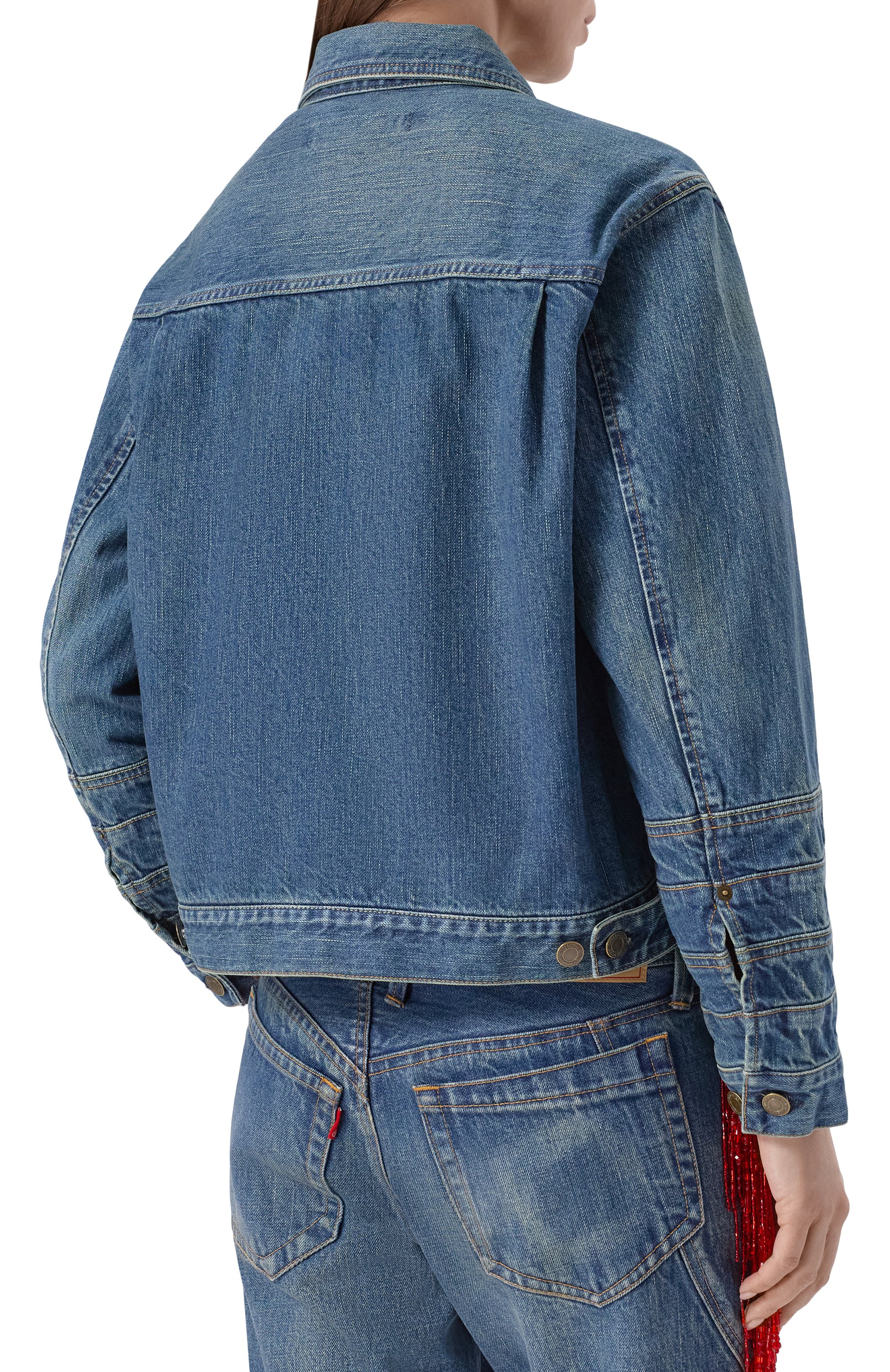 Джинсовая куртка UNDERCOVER синего цвета по цене 98800 руб., арт. UP1F1202, фото 4 Джинсовая куртка UNDERCOVER, арт. UP1F1202, фото 4