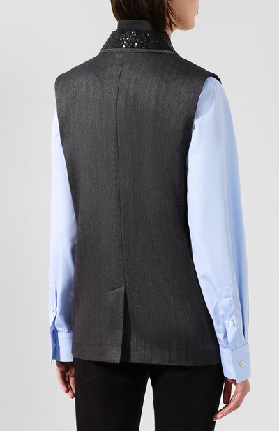 Жилет из смеси хлопка и льна BRUNELLO CUCINELLI, арт. MF5788171, фото 4