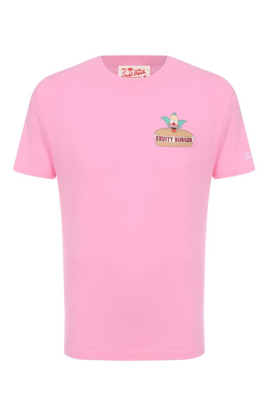 Хлопковая футболка MC2 Saint Barth STBM TSHIRT MAN/02621H Розовый STBM TSHIRT MAN/02621H