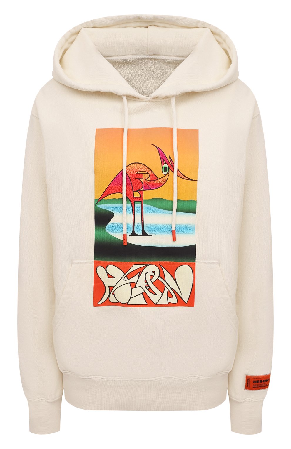 Хлопковое худи HERON PRESTON кремового цвета по цене 45050 руб., арт. HWBB020S22JER0020120, фото 1 Хлопковое худи HERON PRESTON, арт. HWBB020S22JER0020120, фото 1