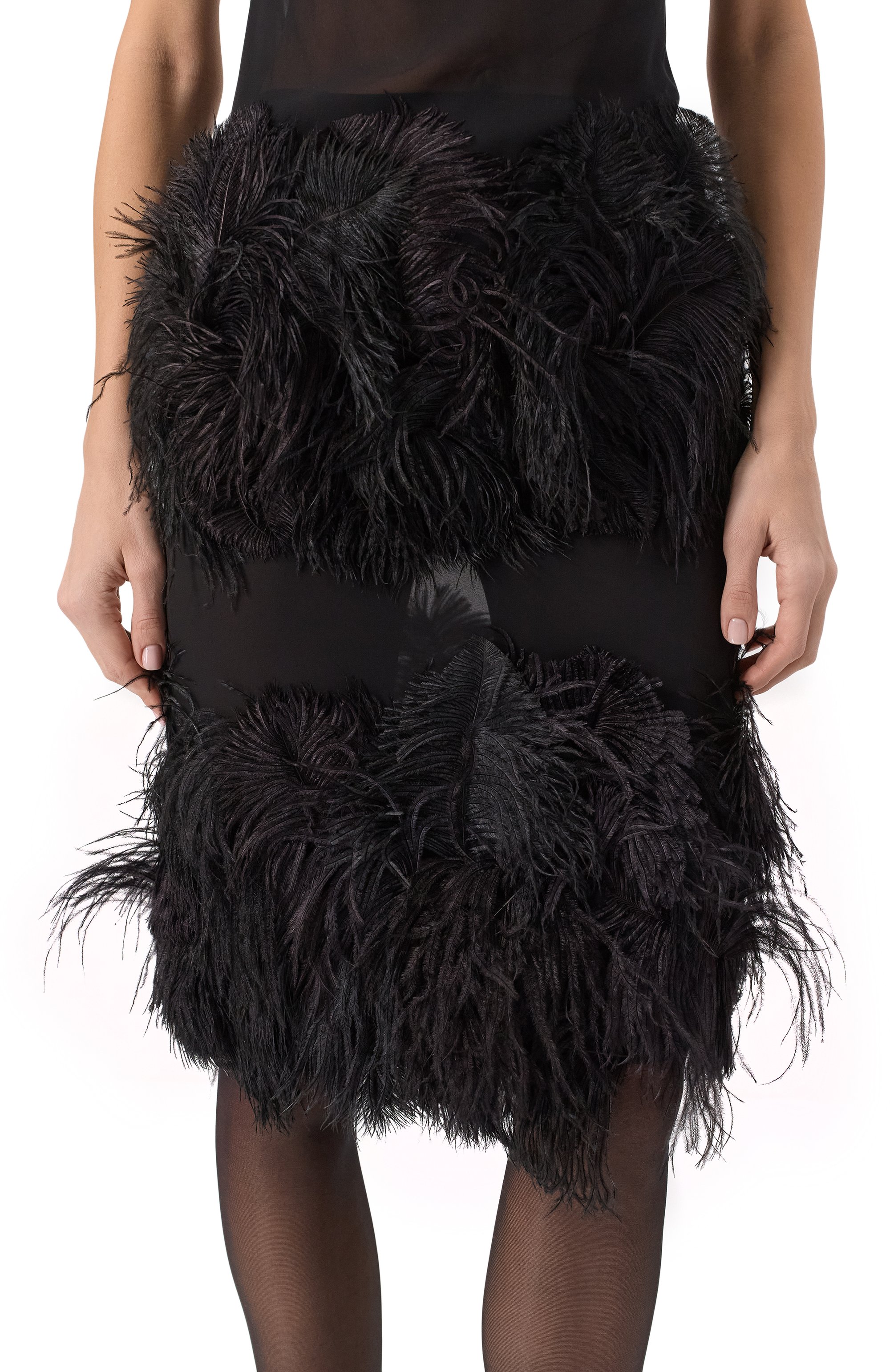 Платье с отделкой перьями страуса THE ATTICO, арт. 250WCW00203/PAA085RA, фото 5