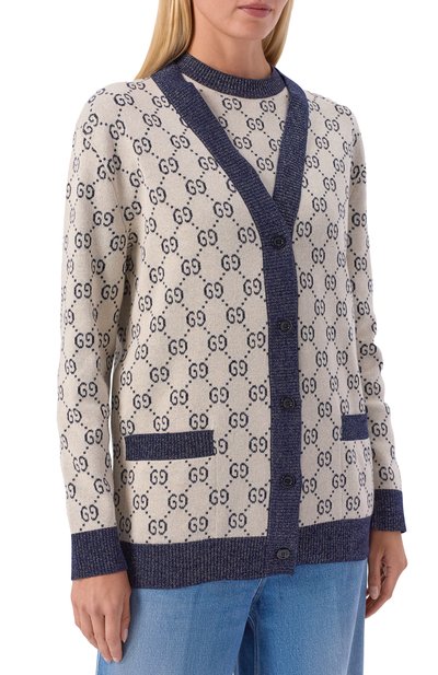 Хлопковый кардиган GUCCI кремового цвета по цене 184500 руб., арт. 692727/XKB54, фото 3 Хлопковый кардиган GUCCI, арт. 692727/XKB54, фото 3