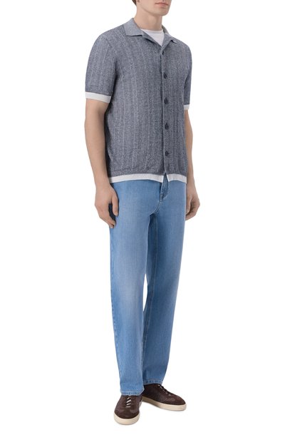 Мужская рубашка изо льна и хлопка BRIONI, арт. UMQA0L/PDK12