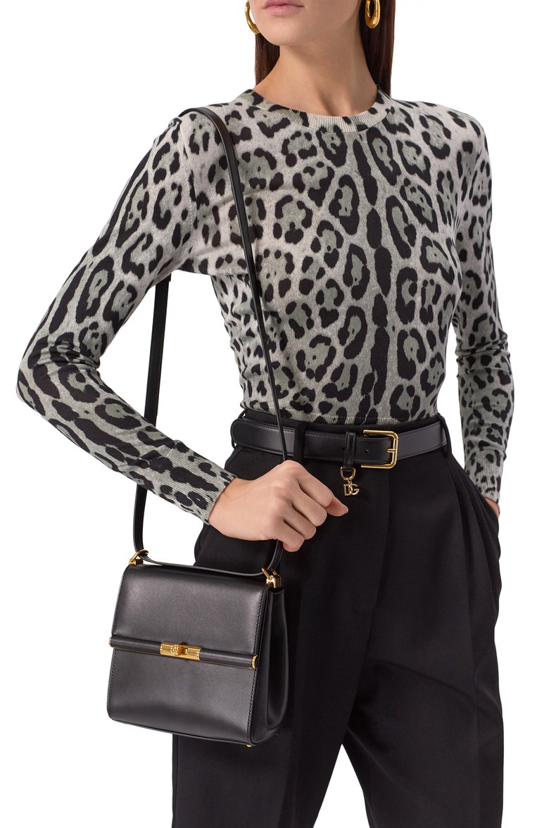 Женская сумка marlene city DOLCE & GABBANA черного цвета, арт. BB7726/A3G19 | Фото 2 (Материал: Натуральная кожа; Ремень/цепочка: На ремешке; Размер: mini)