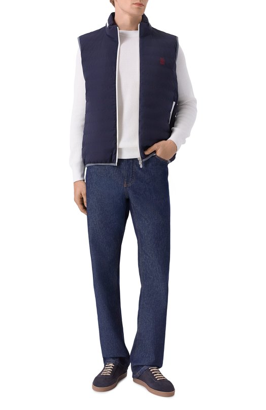 Пуховый жилет Brunello Cucinelli MM49A7460G Синий  MM49A7460G Фото 2