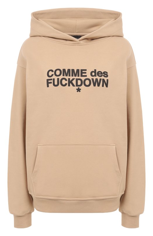 Хлопковое худи Comme des Fuckdown CFABW01355 Бежевый CFABW01355