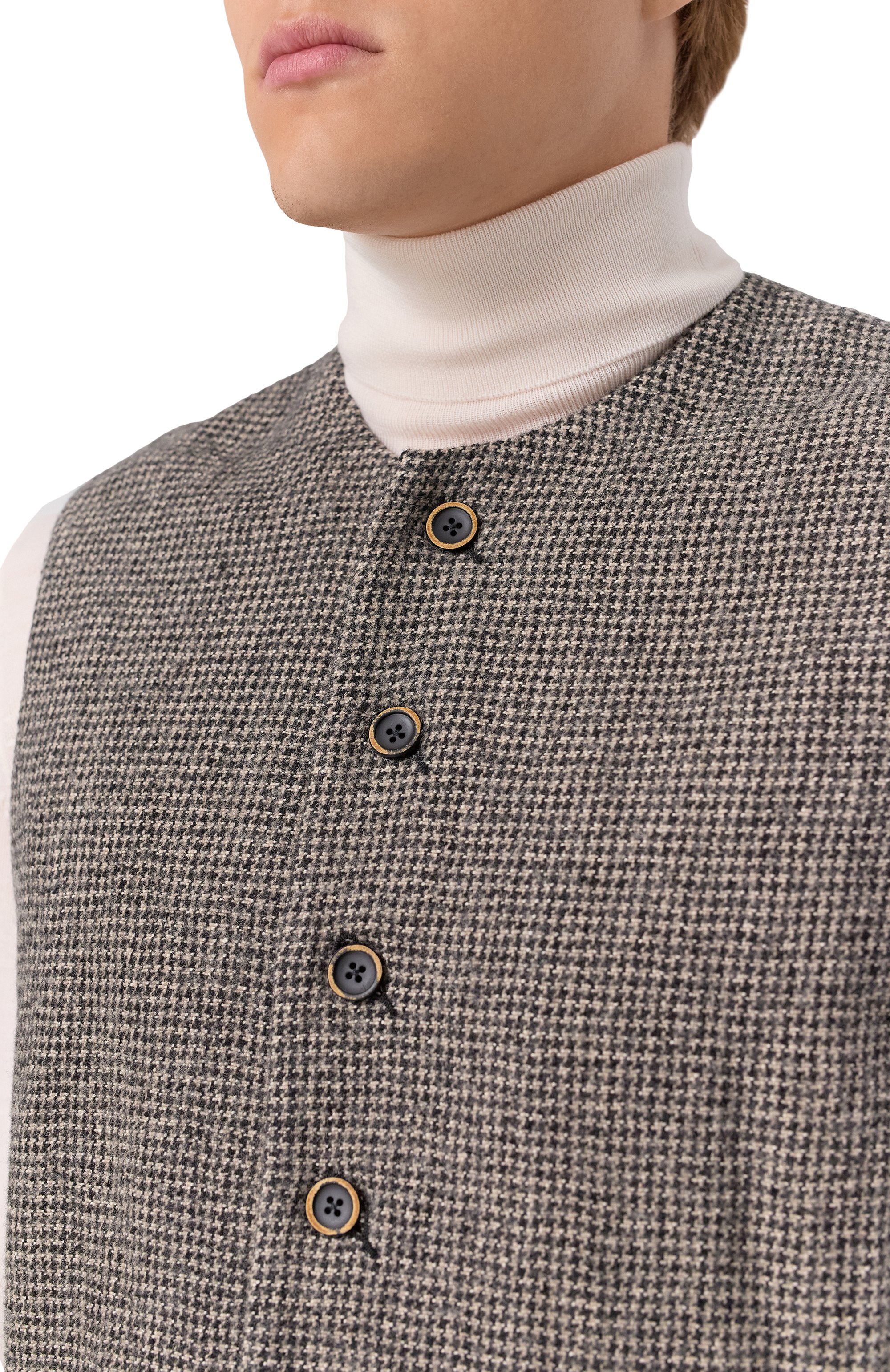 Жилет изо льна и шерсти UMA WANG светло-коричневого цвета по цене 121500 руб., арт. A9 M UM6526, фото 5 Жилет изо льна и шерсти UMA WANG, арт. A9 M UM6526, фото 5