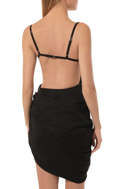 Платье из вискозы JACQUEMUS черного цвета по цене 86600 руб., арт. 22E213DR106/1020BLACK, фото 4 Платье из вискозы JACQUEMUS, арт. 22E213DR106/1020BLACK, фото 4