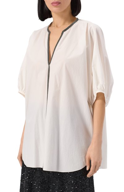 Хлопковая блузка BRUNELLO CUCINELLI, арт. M0H93HB802, фото 3